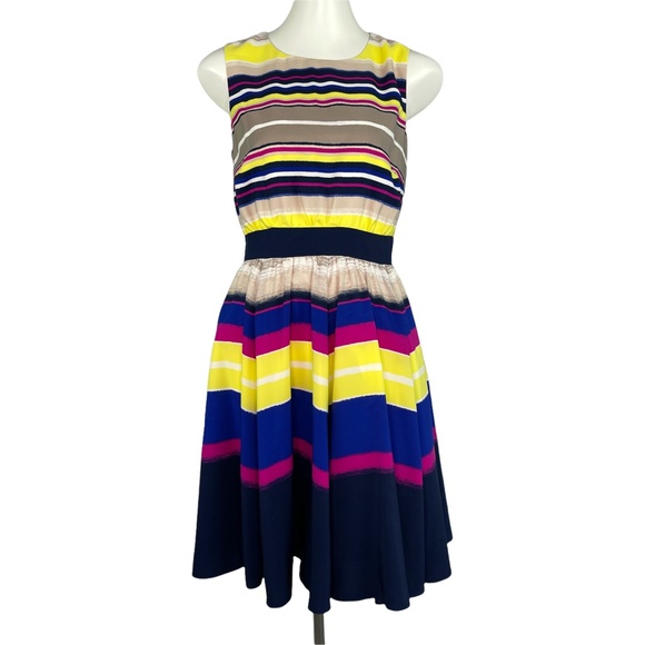 CHIC by Jacob Multi Color Striped Sleeveless Dress Women's Sz M NWT Org $99 - Picture 1 of 7